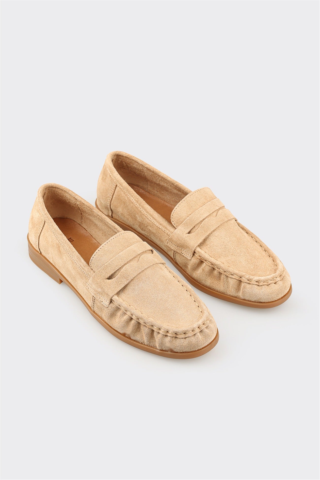 Beige Leather Women's Casual Shoe