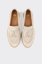 Beige Leather Women's Casual Shoe