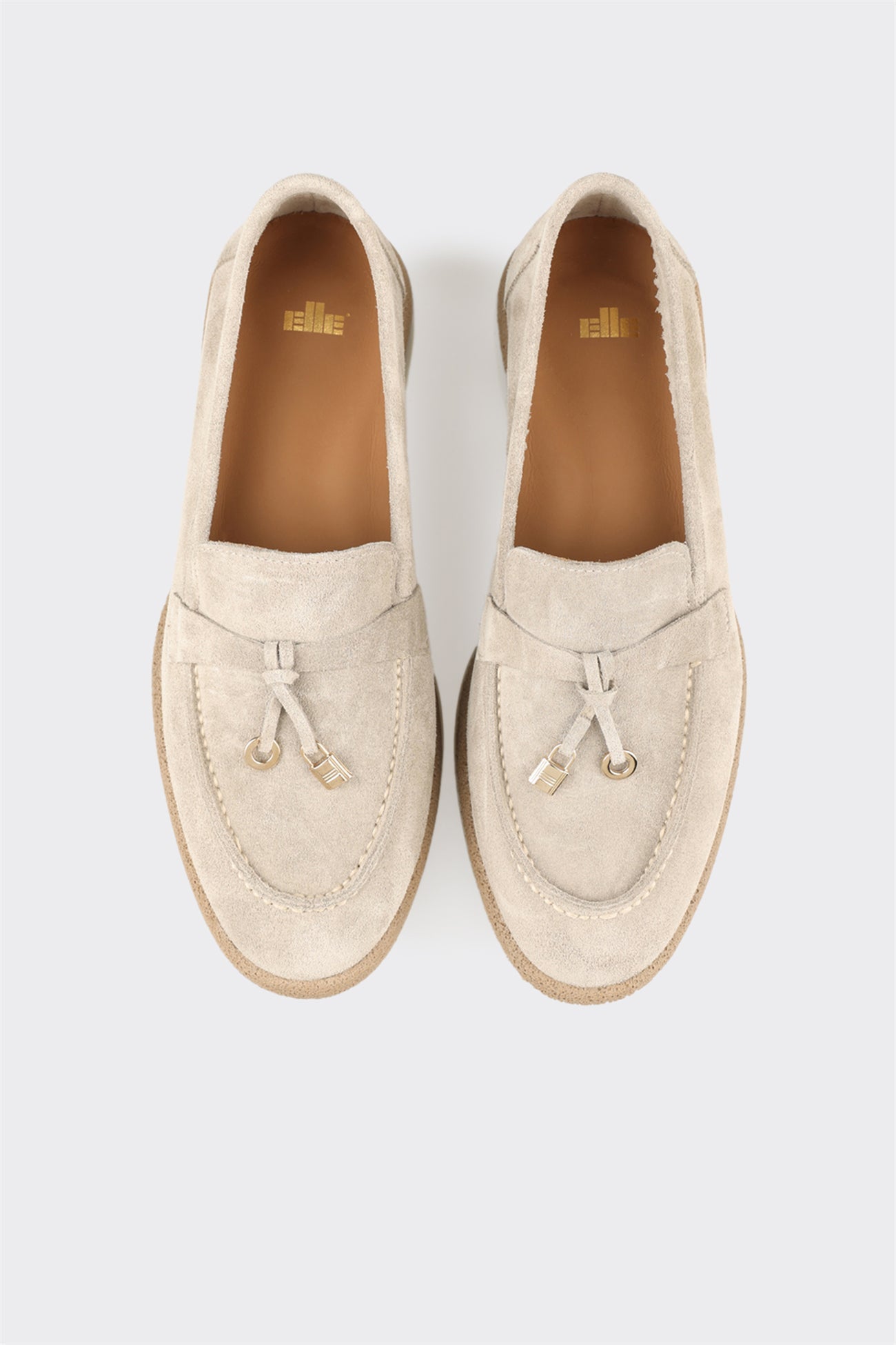 Beige Leather Women's Casual Shoe