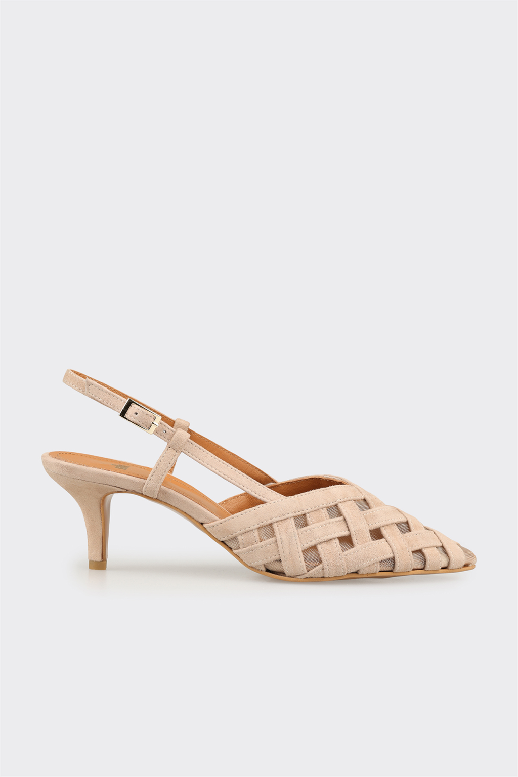 Beige Leather Women's Classic Shoe