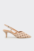 Beige Leather Women's Classic Shoe