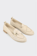 Beige Leather Women's Loafer