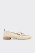 Beige Leather Women's Loafer