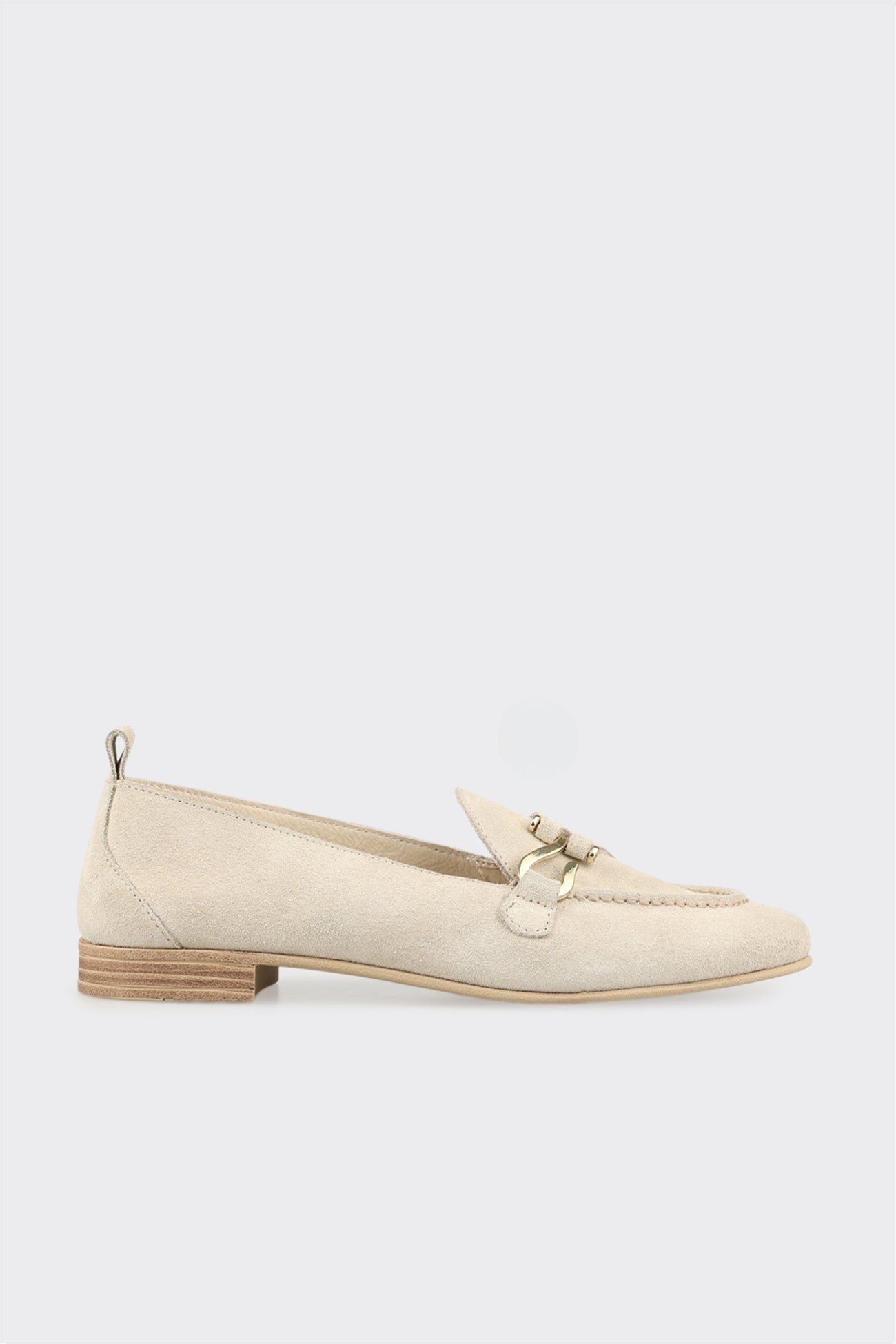 Beige Leather Women's Loafer