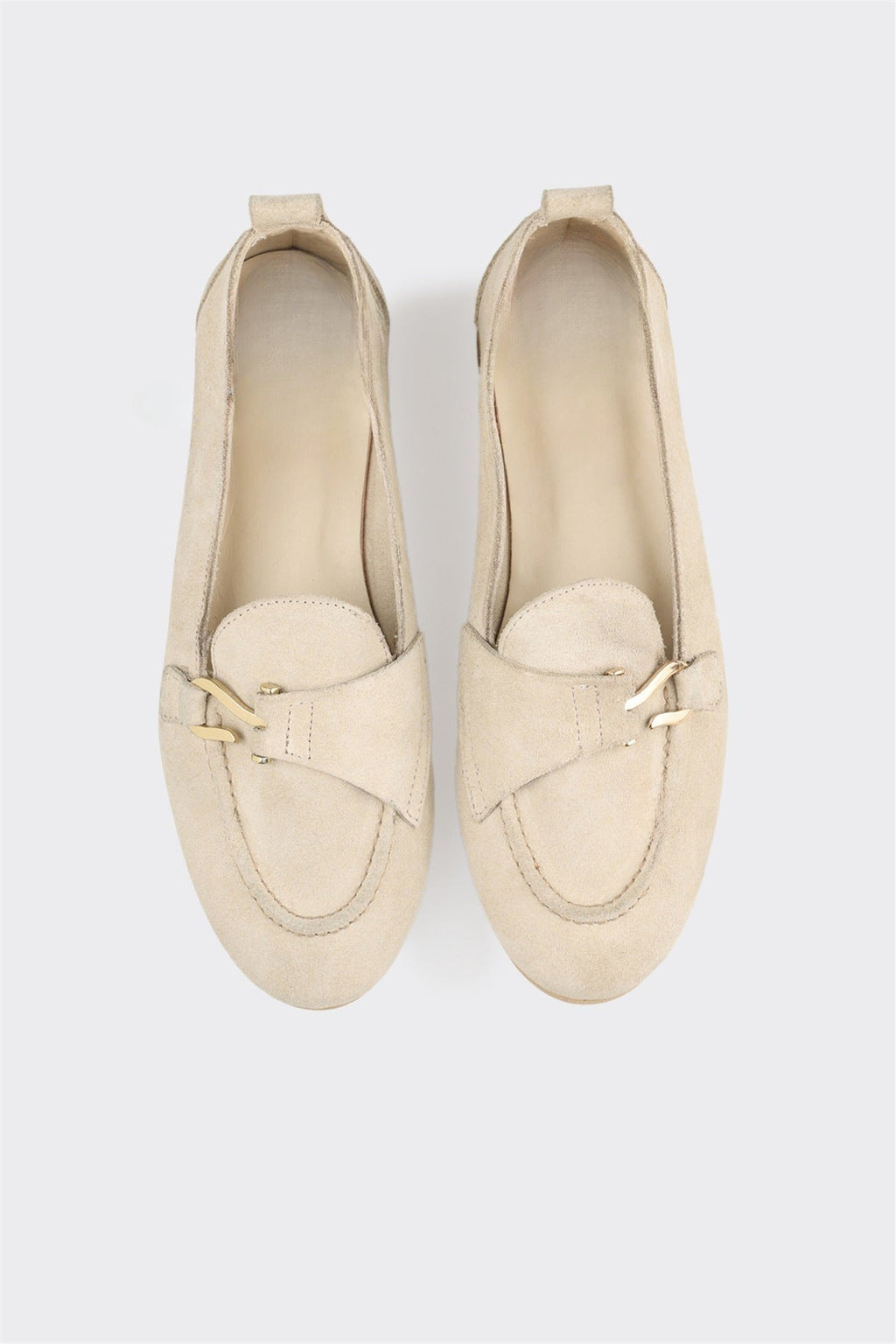 Beige Leather Women's Loafer