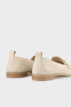 Beige Leather Women's Loafer
