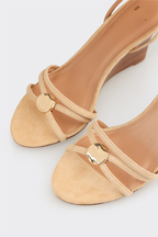 Beige Leather Women's Sandal