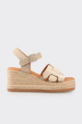 Beige Leather Women's Sandal
