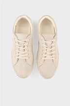 Beige Leather Women's Sneaker
