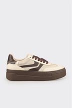 Beige Leather Women's Sneaker