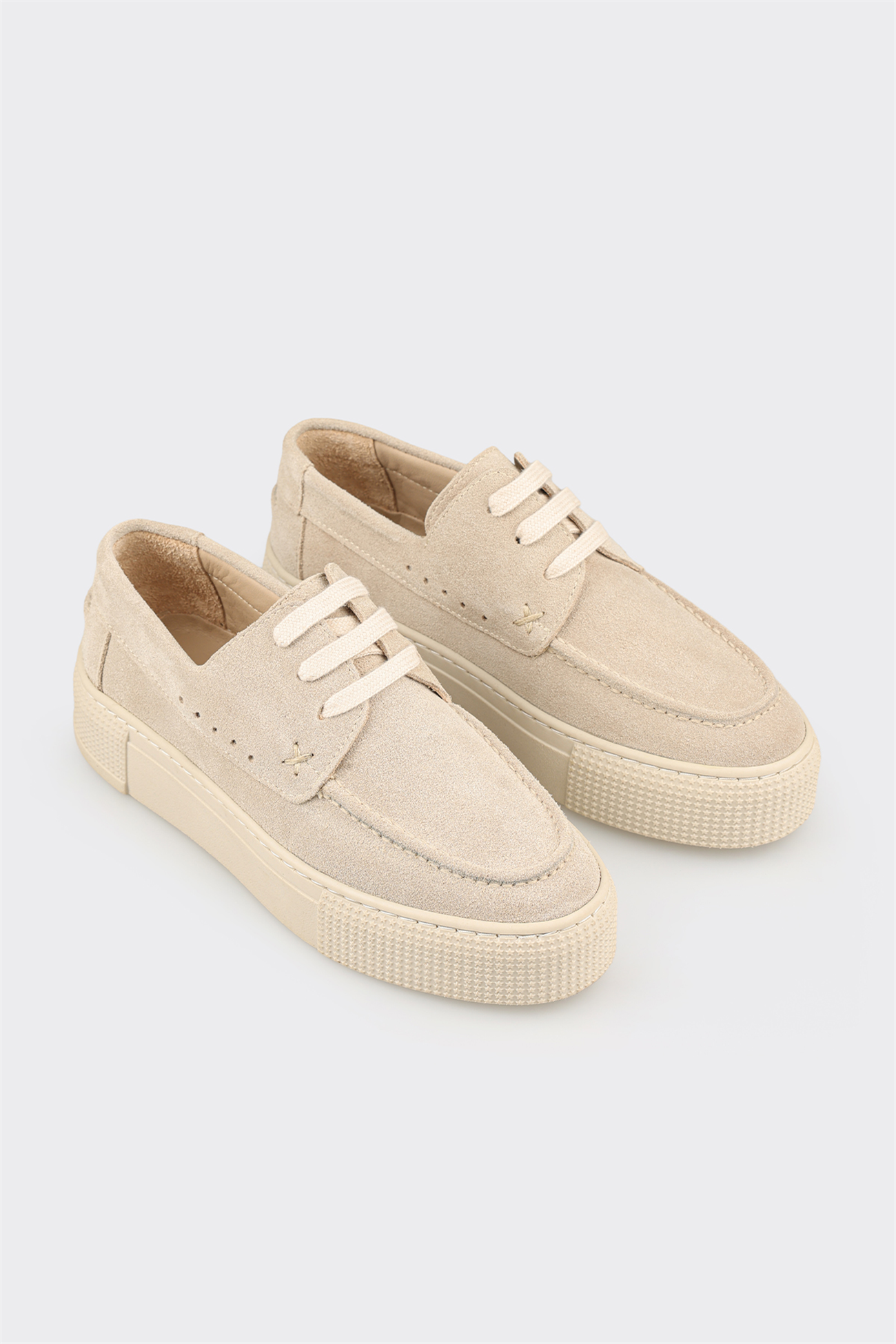 Beige Leather Women's Sneaker