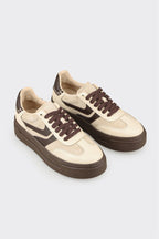 Beige Leather Women's Sneaker