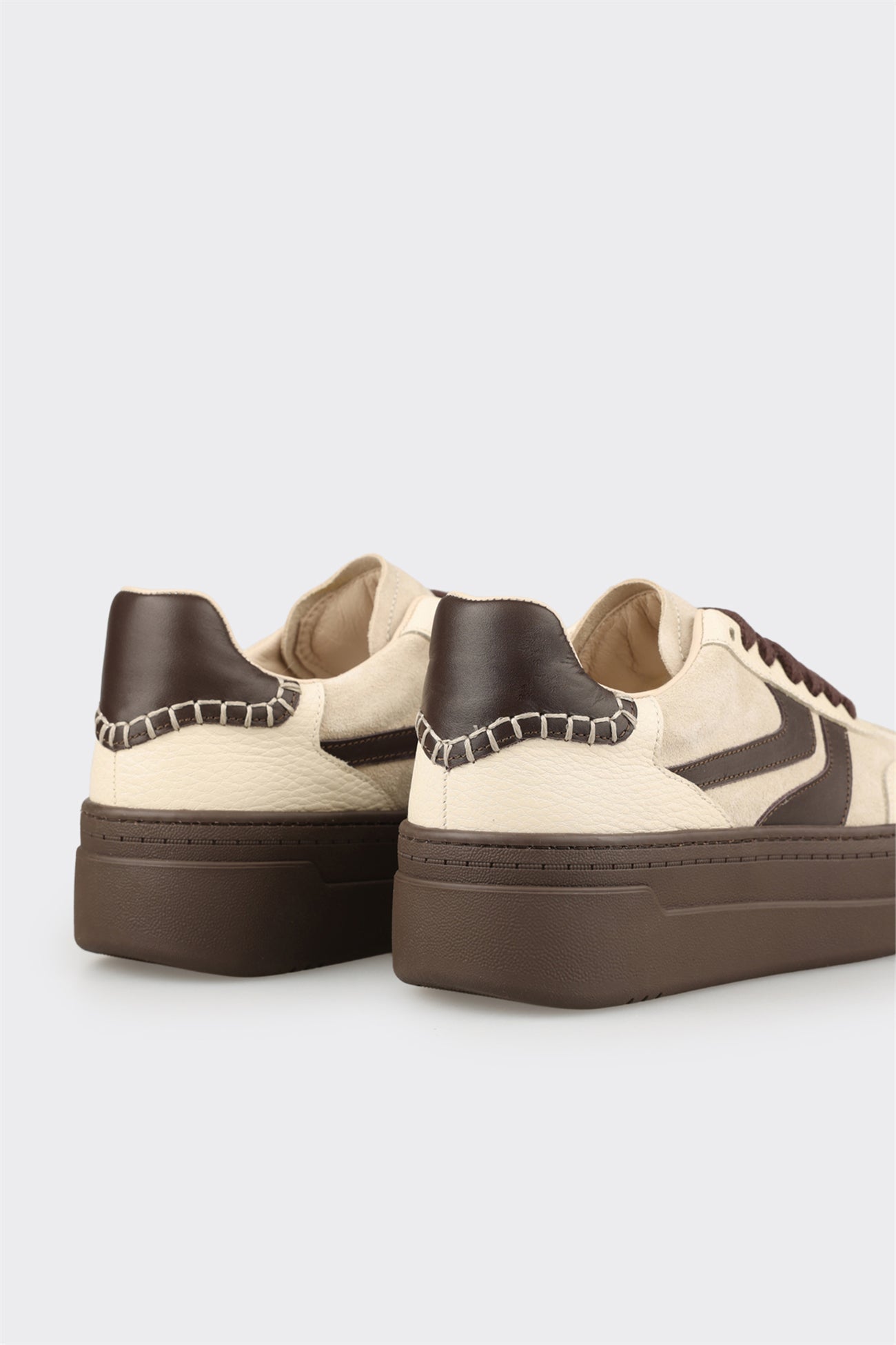 Beige Leather Women's Sneaker
