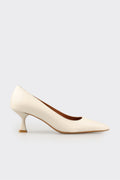 Beige Leather Women's Stiletto