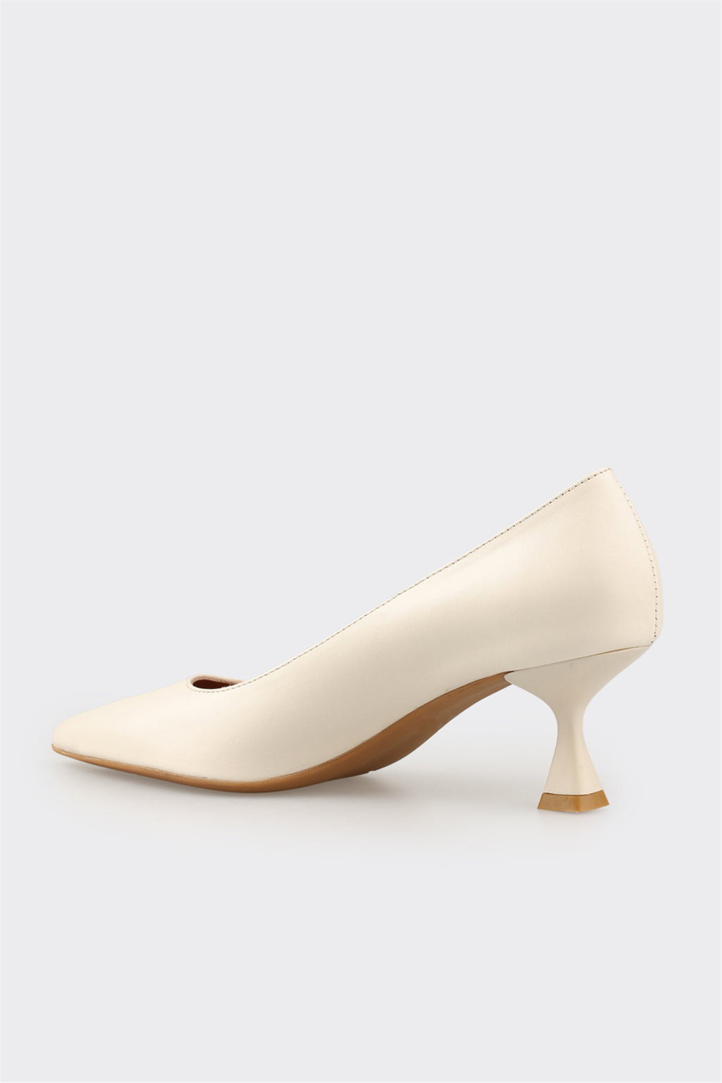 Beige Leather Women's Stiletto