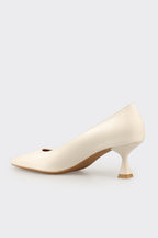 Beige Leather Women's Stiletto