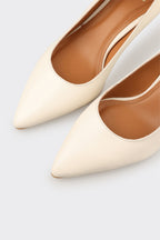 Beige Leather Women's Stiletto
