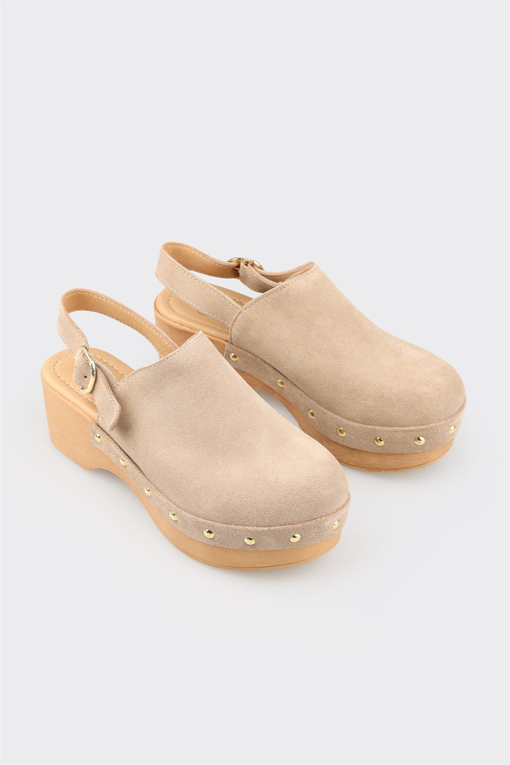 Beige Leather Women's Mule