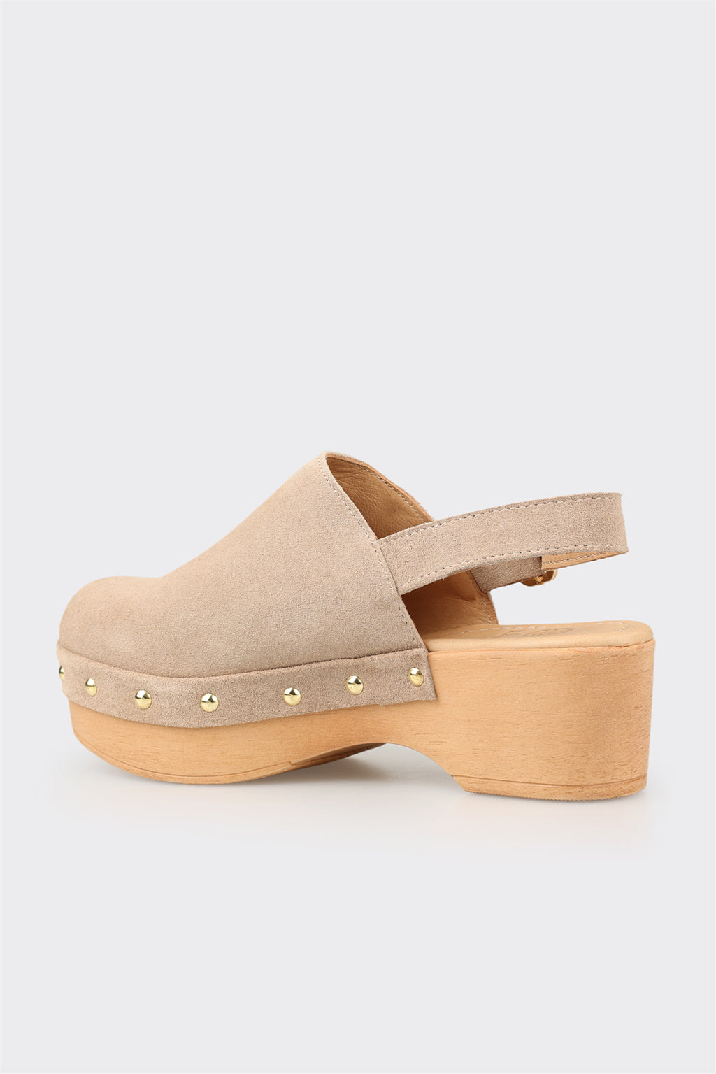 Beige Leather Women's Mule