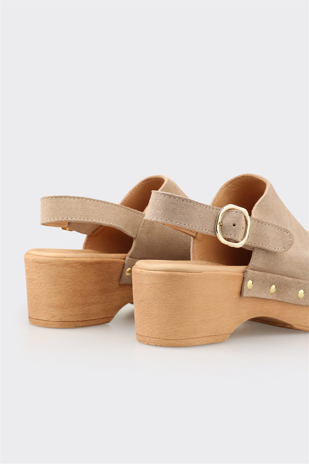 Beige Leather Women's Mule