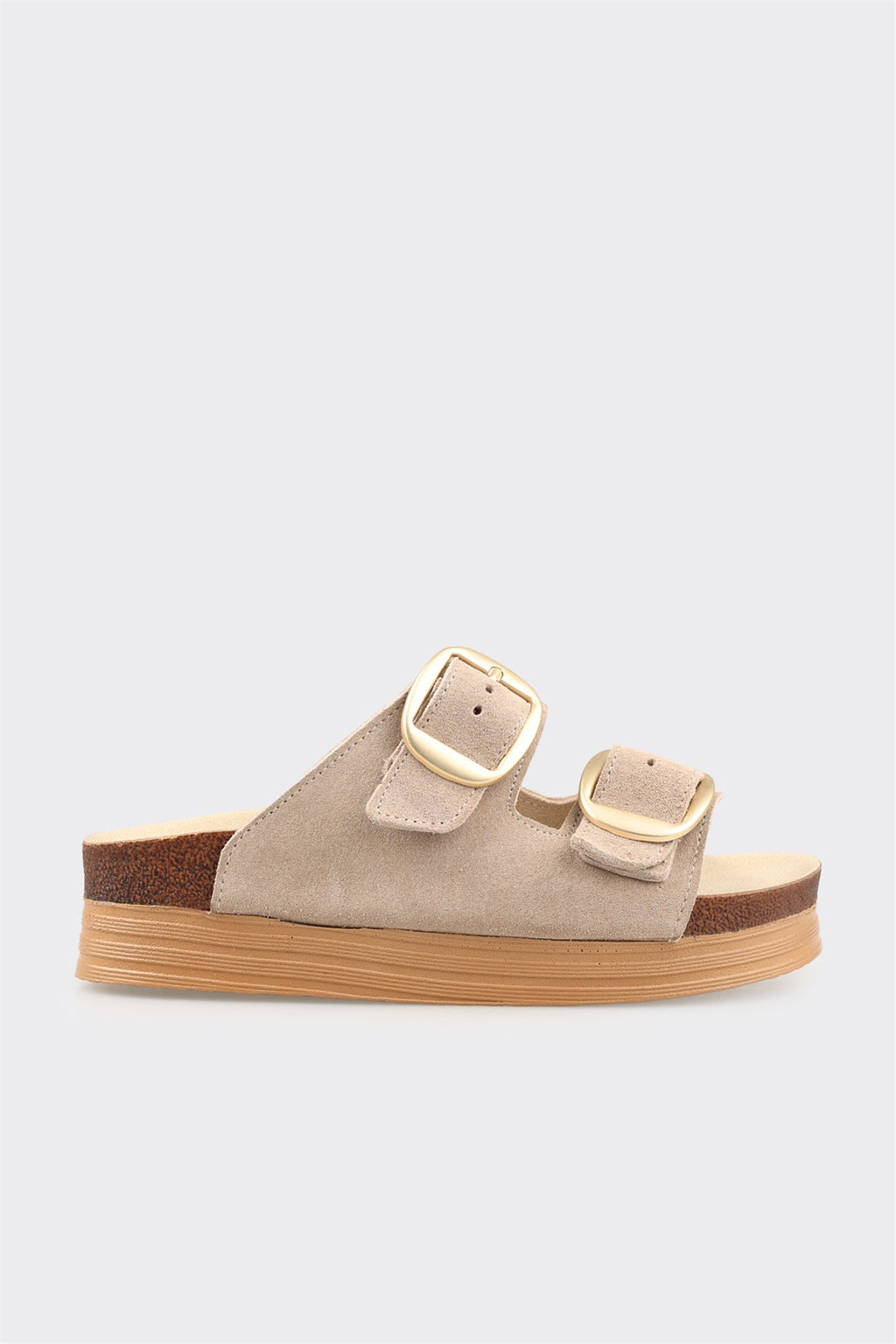 Beige Leather Women's Mule