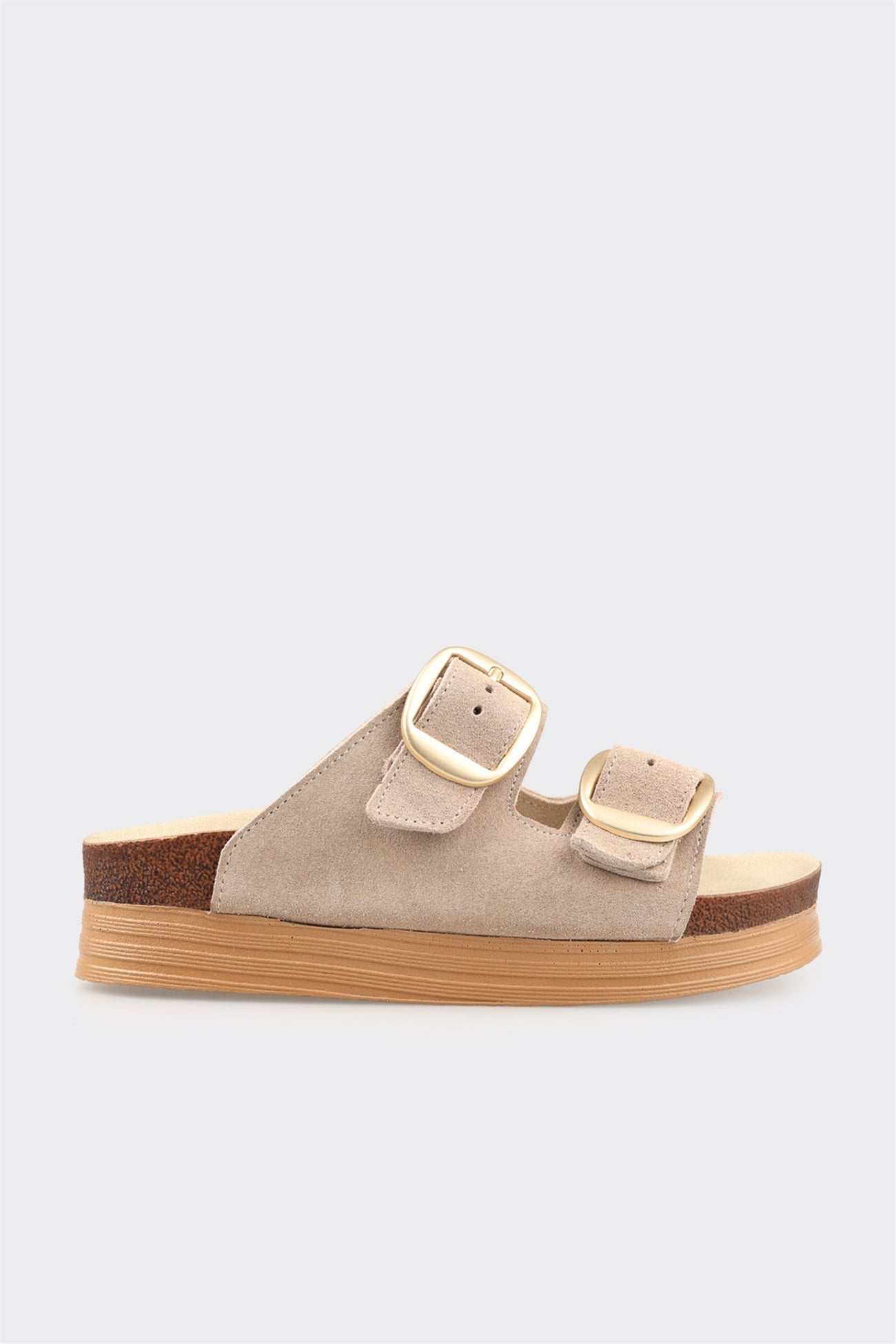Beige Leather Women's Mule