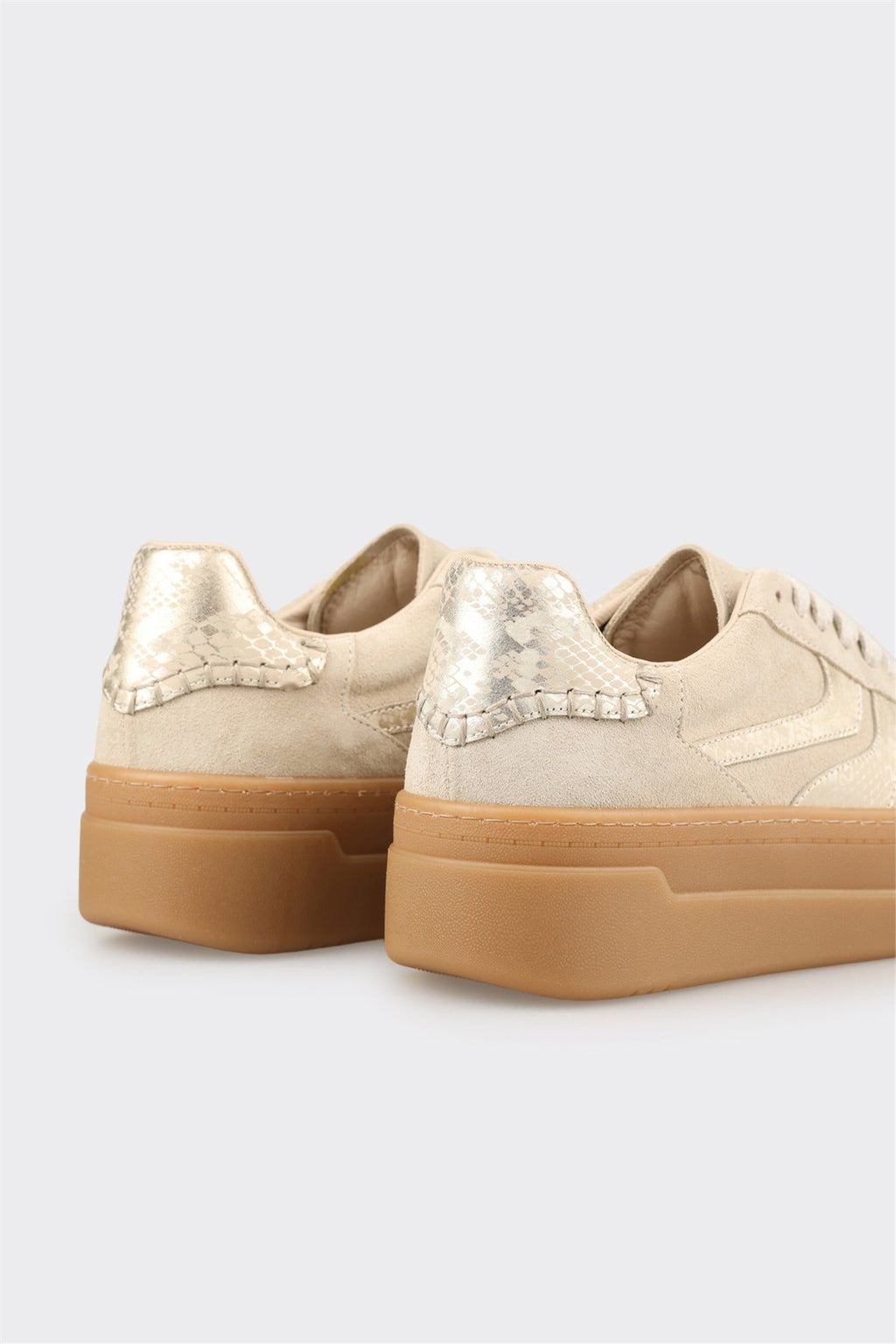 Beige Hayvan Patterned Leather Women's Sneaker