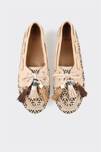 Beige Leather Women's Casual Shoe