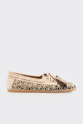 Beige Leather Women's Casual Shoe