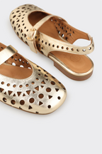 Gold Leather Women's Casual Shoe