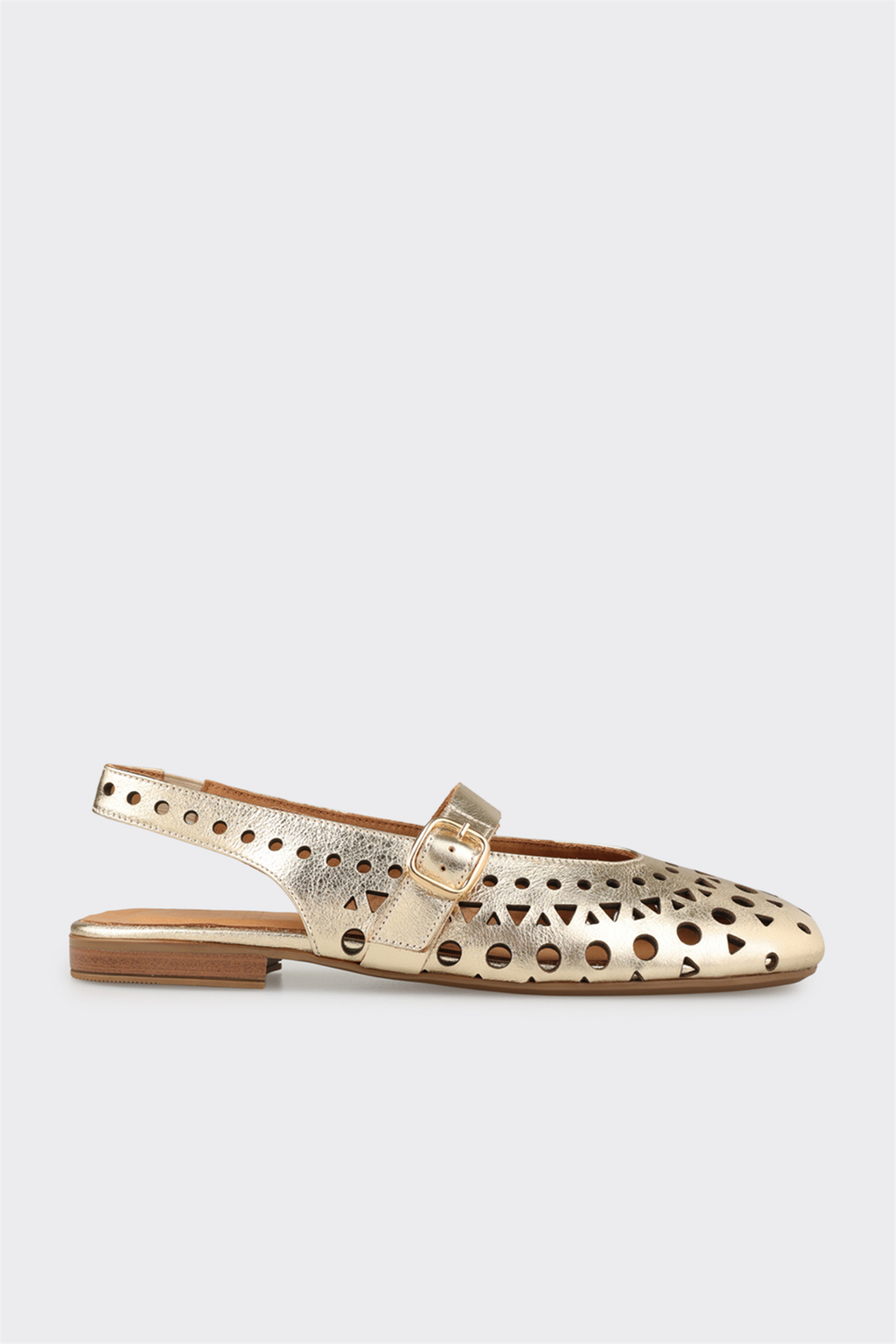 Gold Leather Women's Casual Shoe
