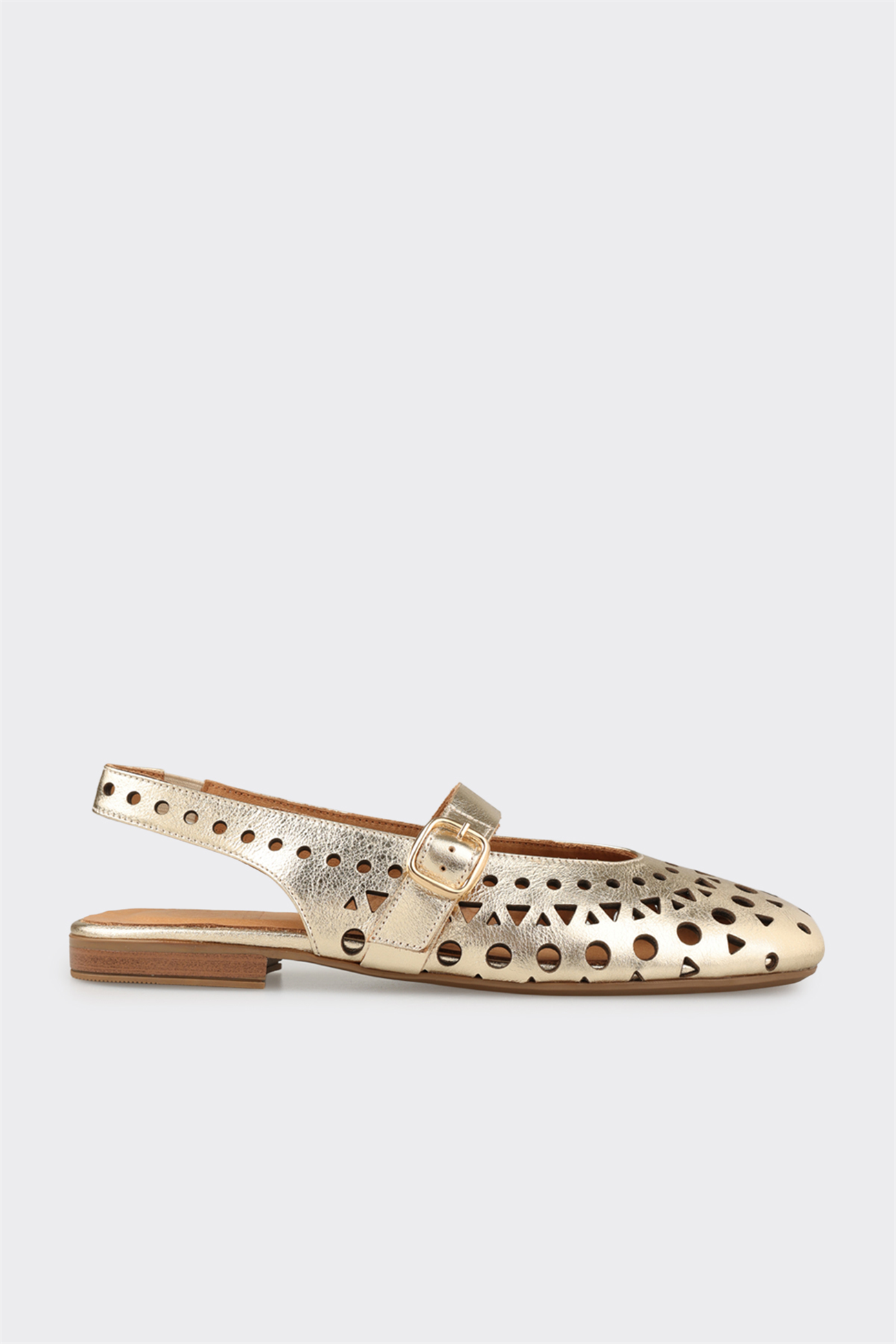 Gold Leather Women's Casual Shoe