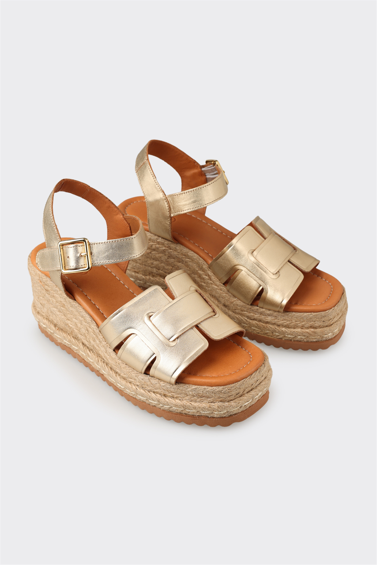 Gold Leather Women's Sandal