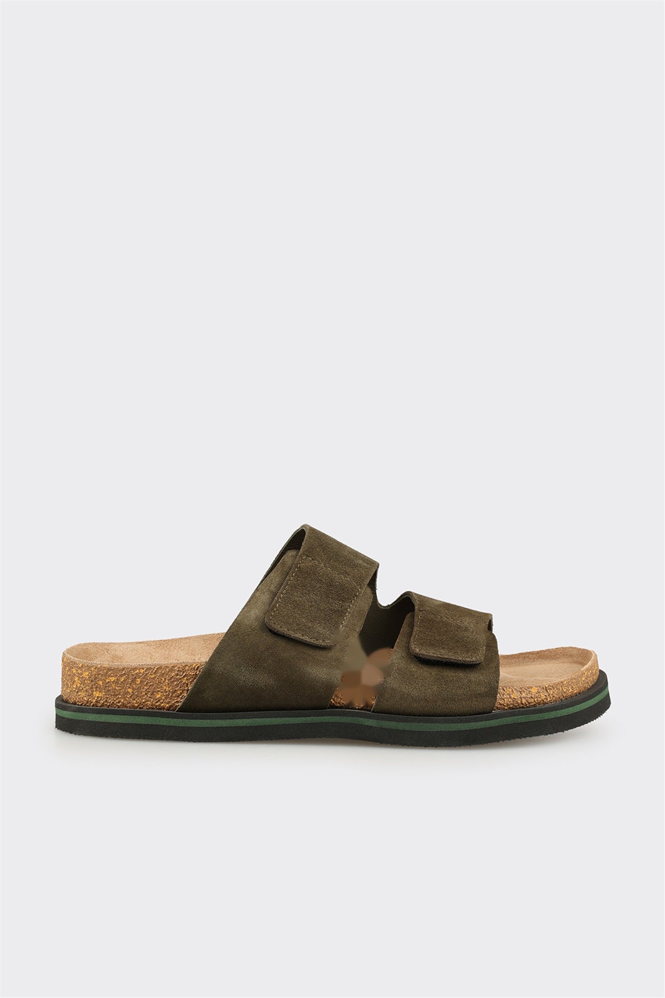 Khaki Leather Men's Mule