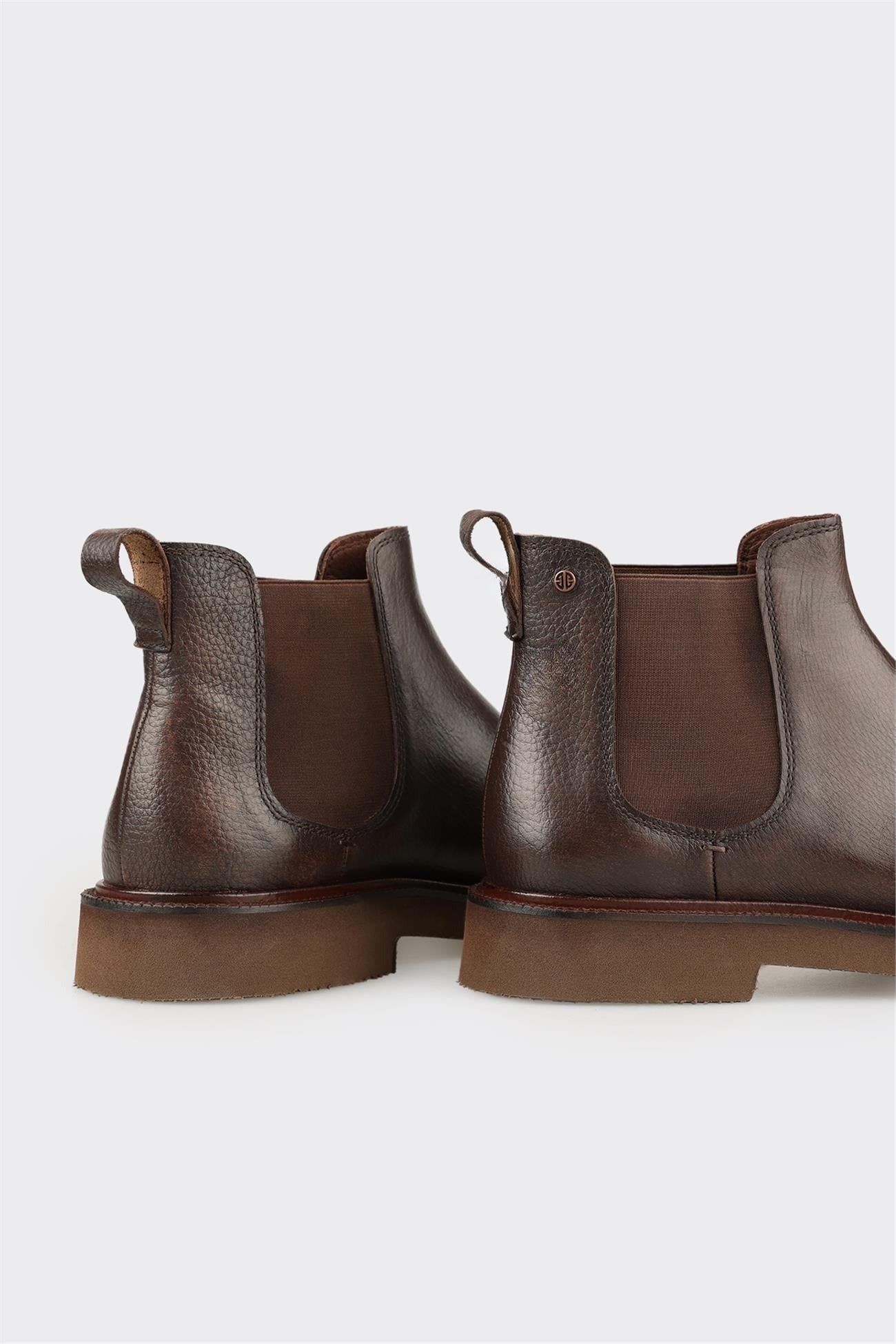 Brown Leather Men's Casual Boot