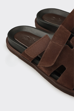 Brown Leather Men's Casual Mule