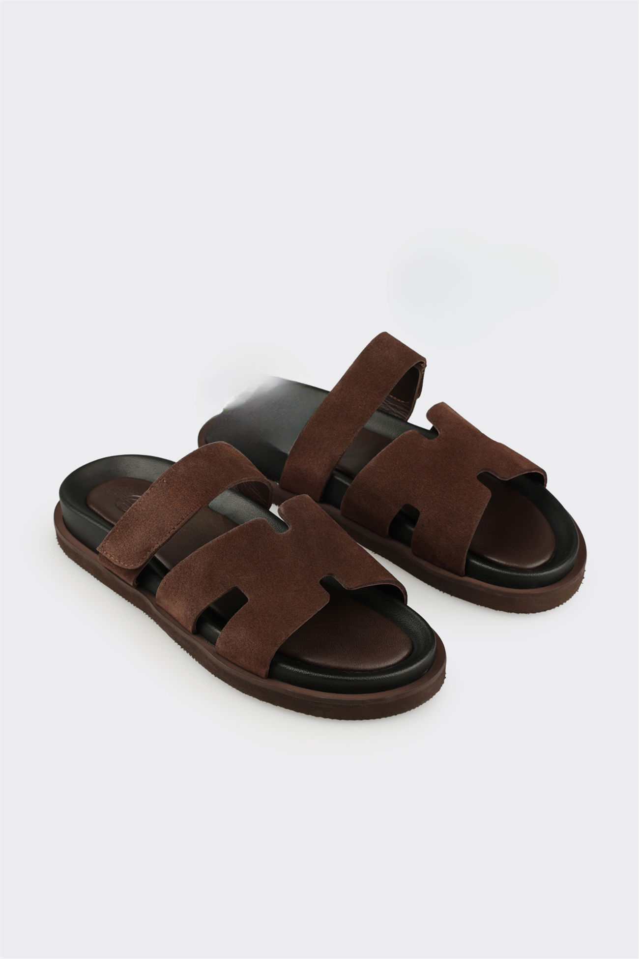Brown Leather Men's Casual Mule