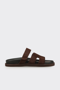Brown Leather Men's Casual Mule