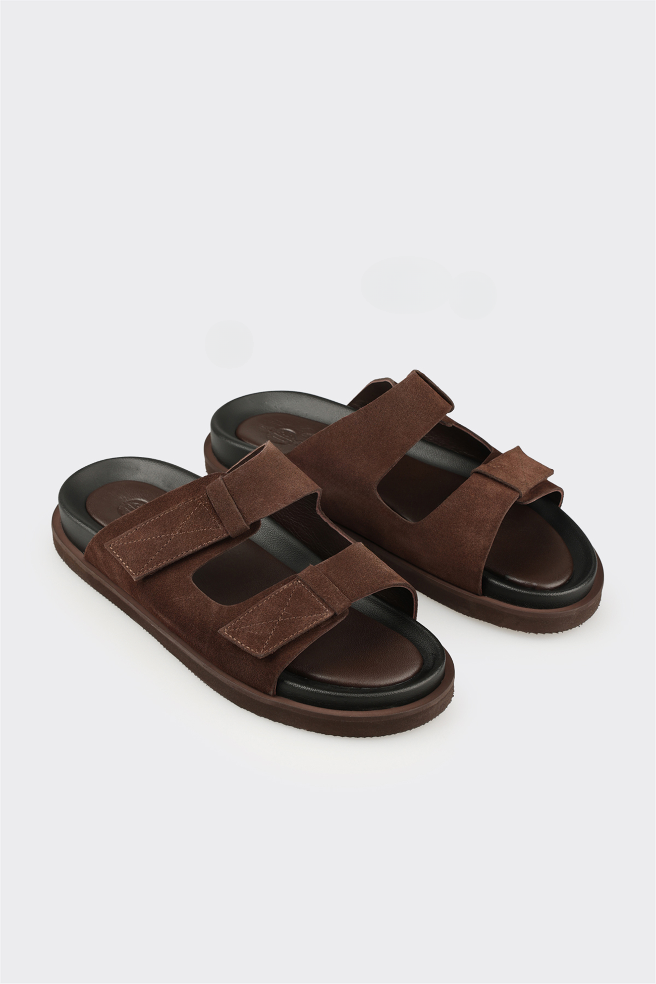 Brown Leather Men's Mule