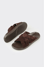 Brown Leather Men's Mule