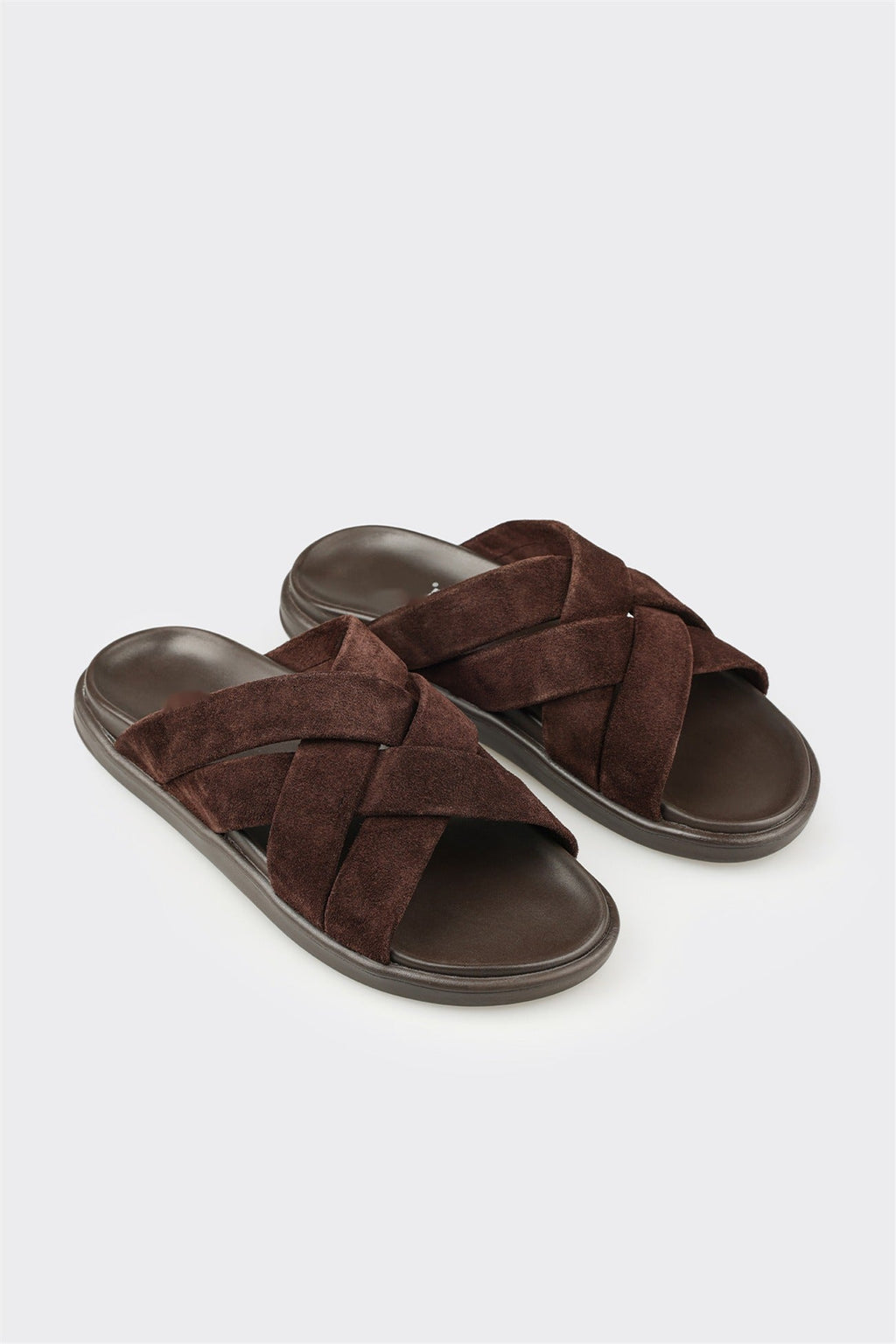 Brown Leather Men's Mule