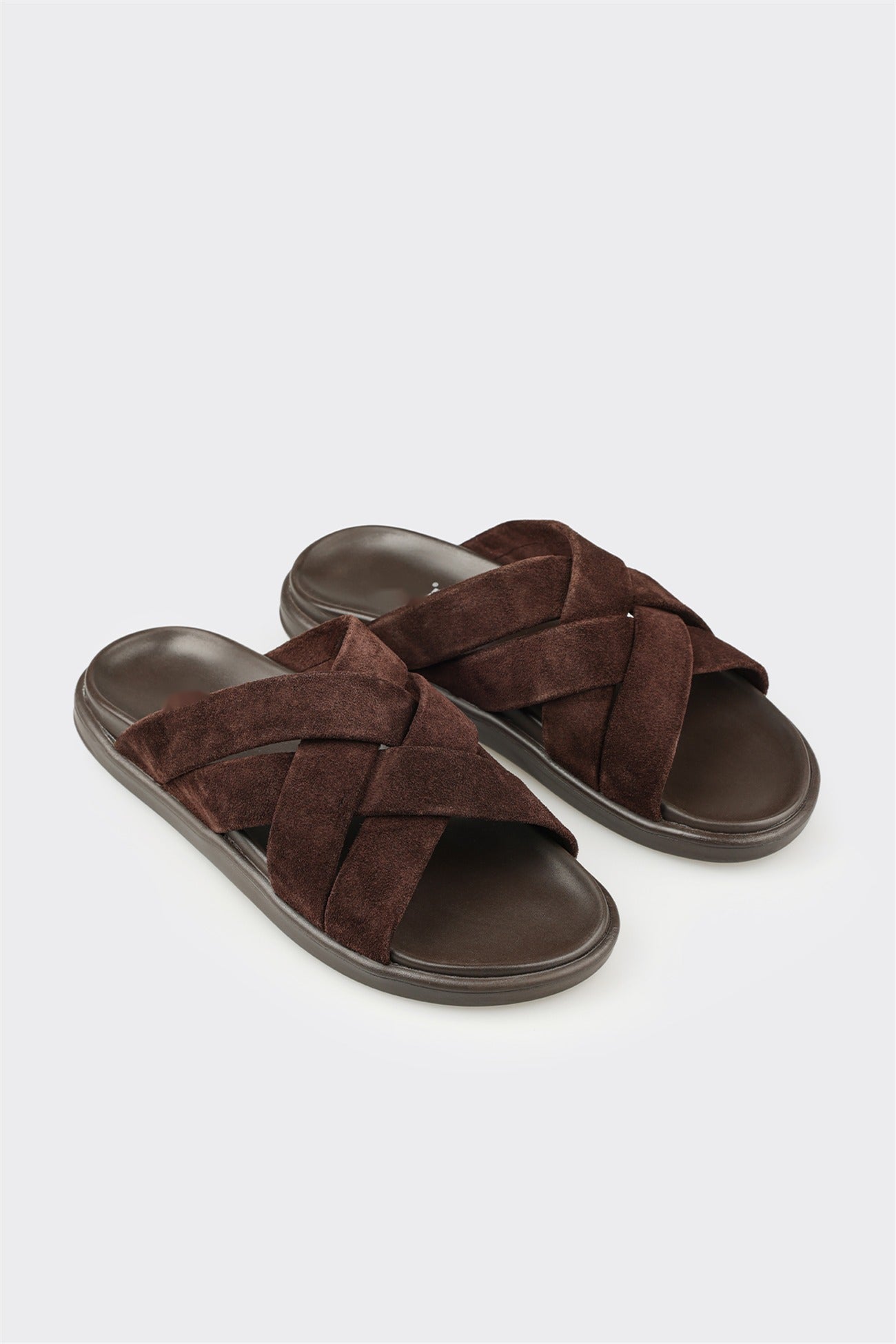 Brown Leather Men's Mule