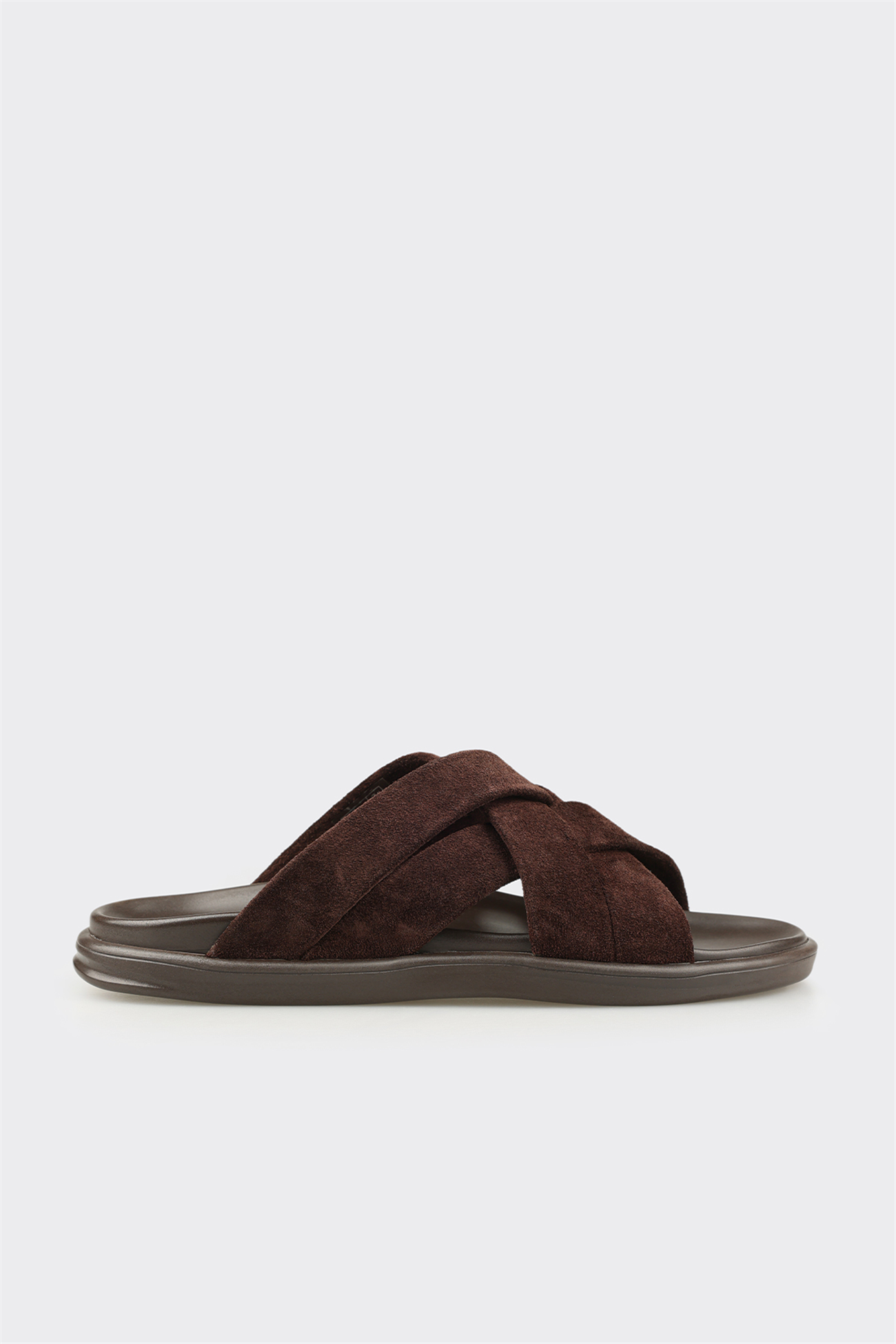 Brown Leather Men's Mule