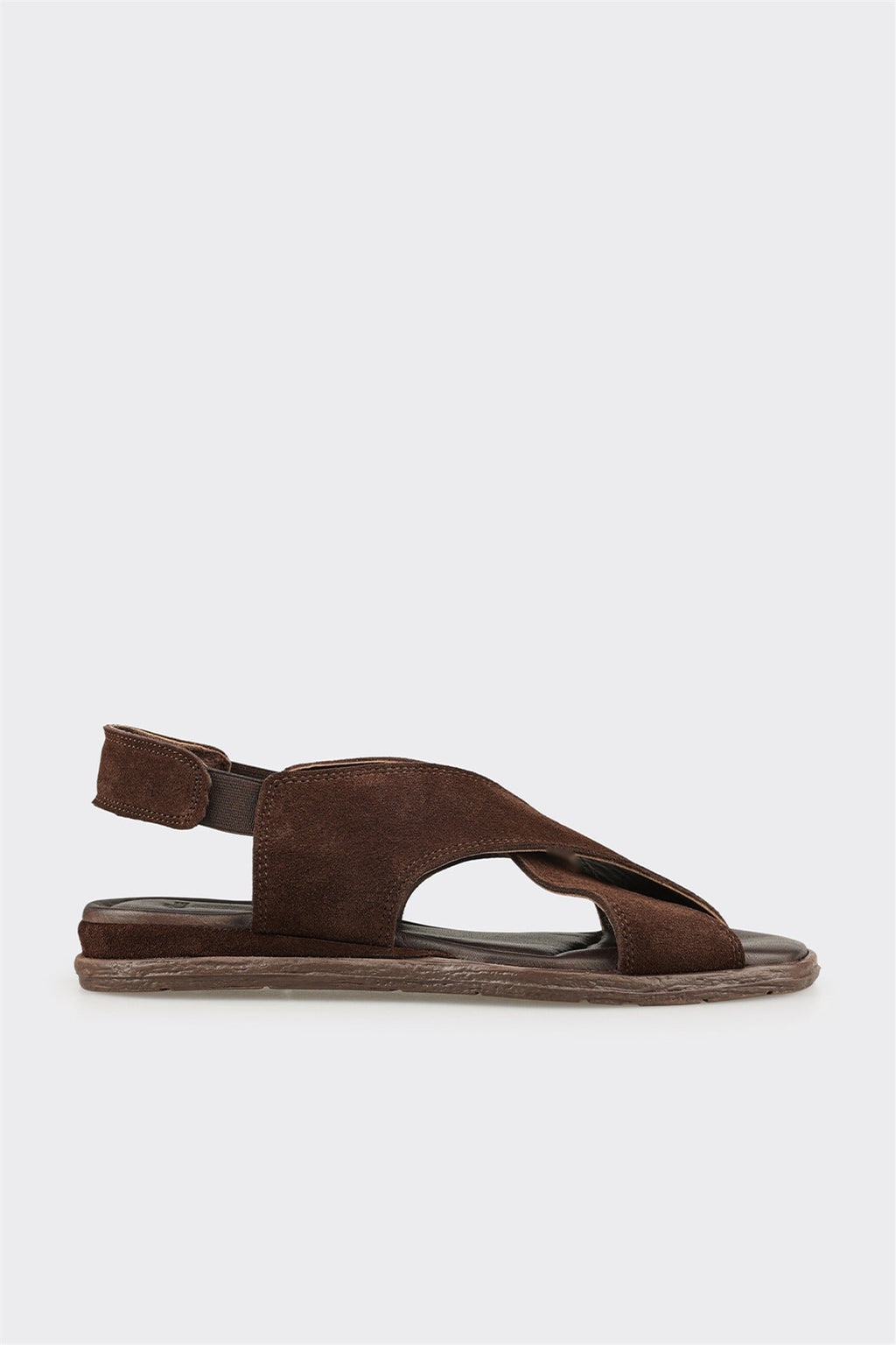 Brown Leather Women's Flat Sandal