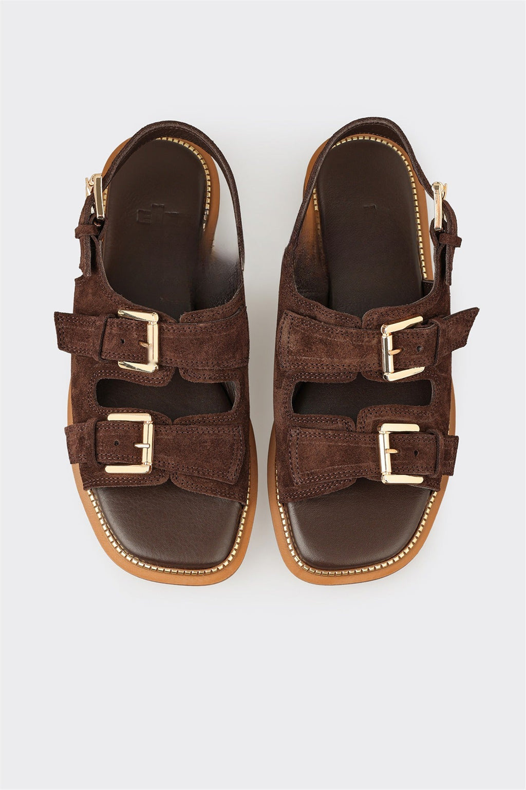 Brown Leather Women's Flat Sandal