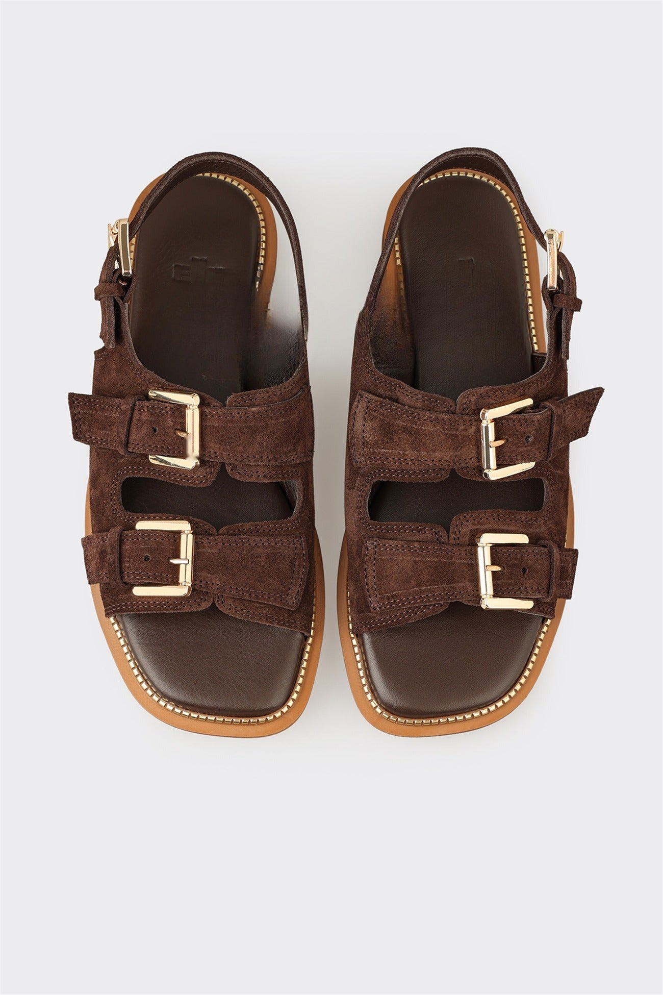 Brown Leather Women's Flat Sandal