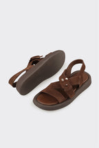 Brown Leather Women's Sandal