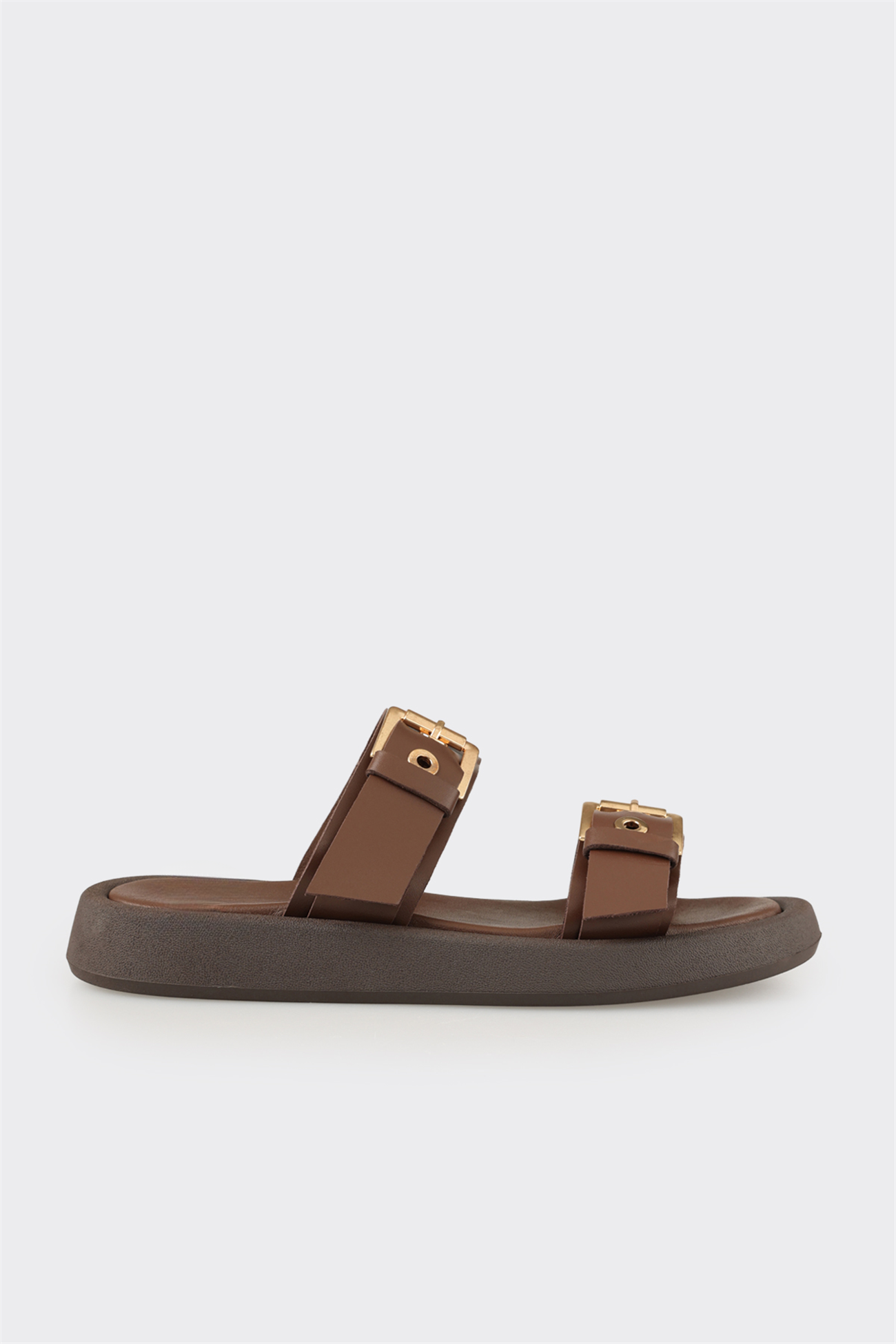 Brown Leather Women's Spor Mule