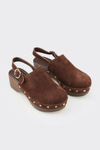 Brown Leather Women's Mule