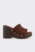 Brown Leather Women's Mule